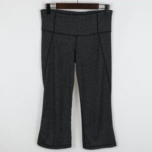 Lululemon Women's Size 4 Gray Heather Mid Rise Capri Flare Activewear Leggings